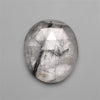 Rose Cut Black Tourmalinated Quartz Cabochon
