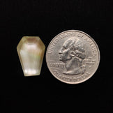 Rose Cut Quartz With Mother Of Pearl Doublet Coffin Carving