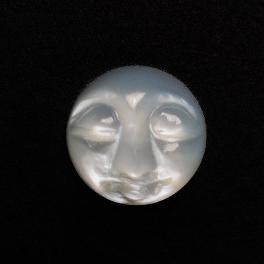 White Moonstone Moonface Carving