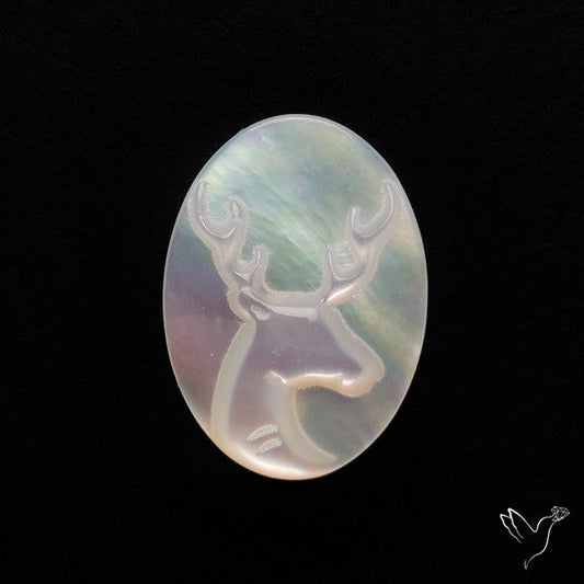 Mother Of Pearl Reindeer Carving