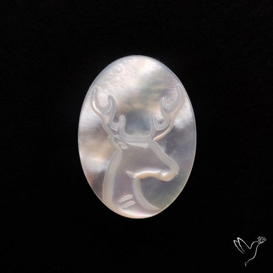 Mother Of Pearl Reindeer Carving