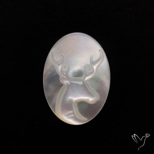 Mother Of Pearl Reindeer Carving