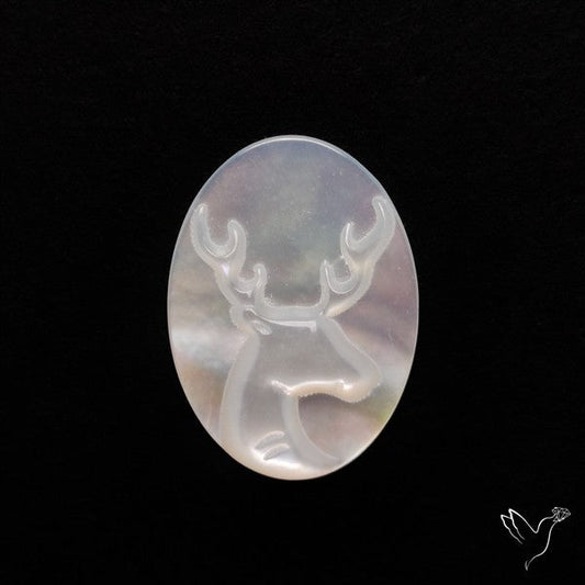 Mother Of Pearl Reindeer Carving
