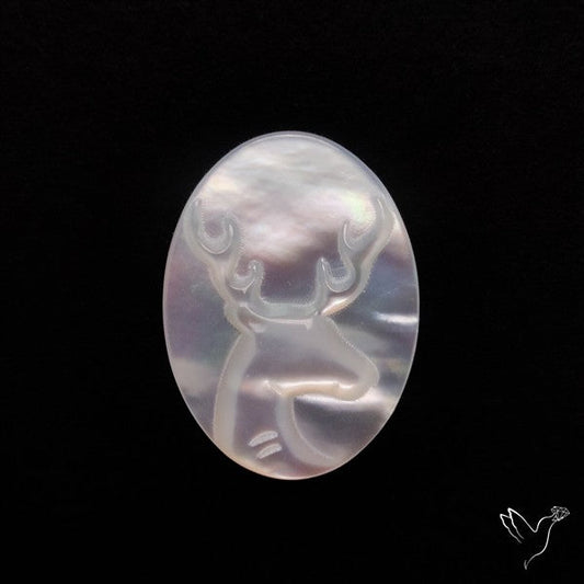 Mother Of Pearl Reindeer Carving