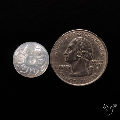 Lotus with Tibetan Mantra Mother Of Pearl Carving