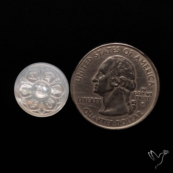 Lotus with Tibetan Mantra Mother Of Pearl Carving