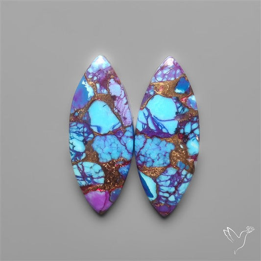 Purple Mohave Turquoise Pair
