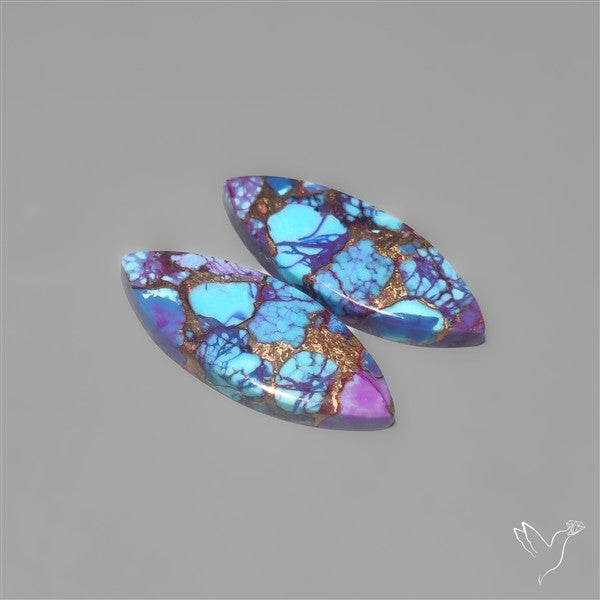 Purple Mohave Turquoise Pair