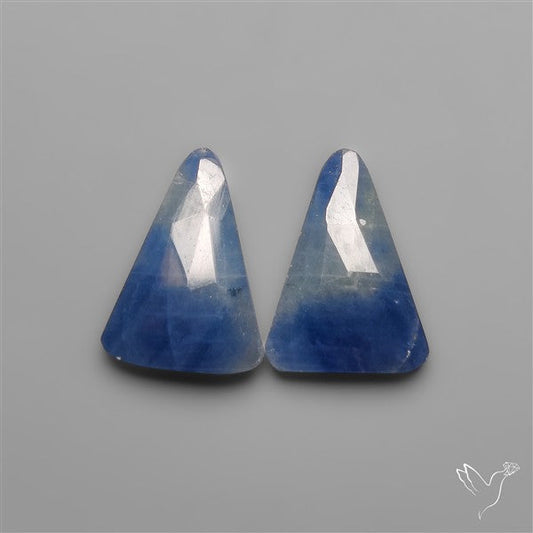 Rose Cut Blue Sapphire Pair