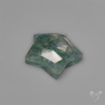 Rose Cut Himalayan Quartz With Moss Agate Star Doublet