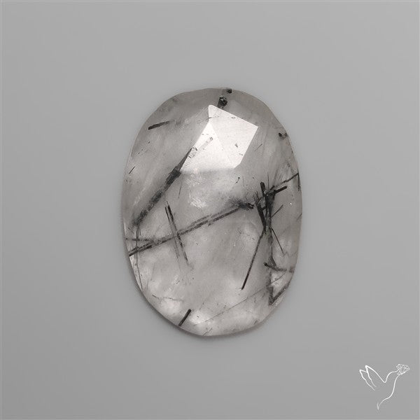 Rose Cut Black Tourmalinated Quartz