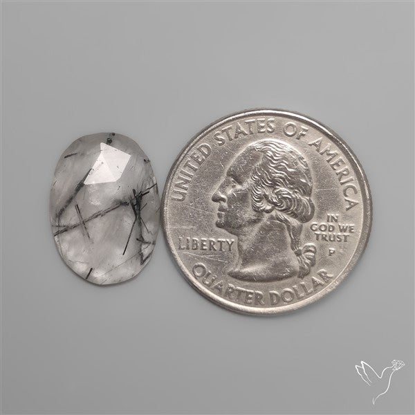 Rose Cut Black Tourmalinated Quartz