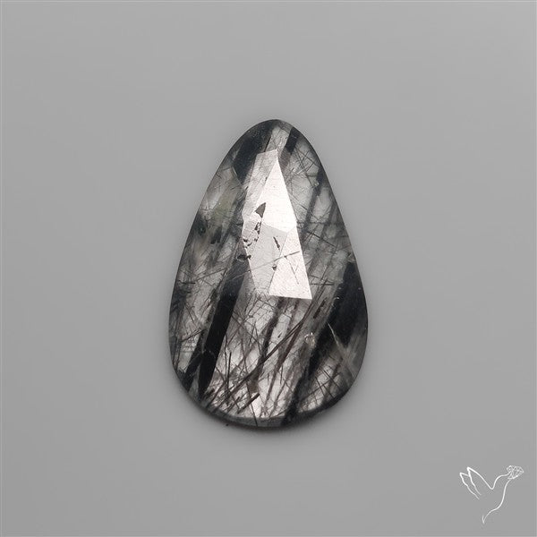 Rose Cut Black Tourmalinated Quartz