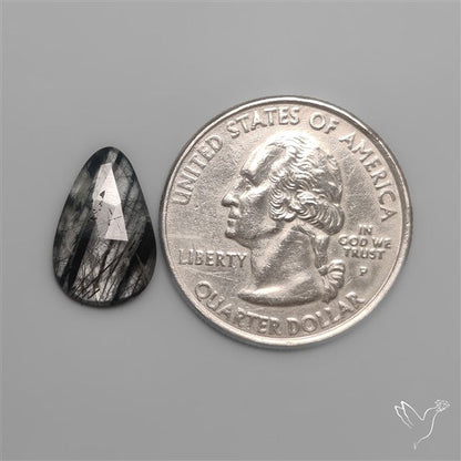 Rose Cut Black Tourmalinated Quartz