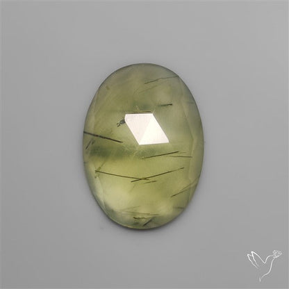 Rose Cut Gemmy Tourmalinated Prehnite