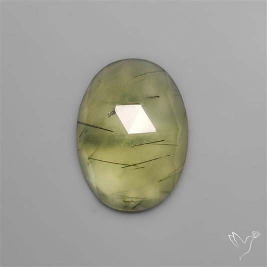 Rose Cut Gemmy Tourmalinated Prehnite