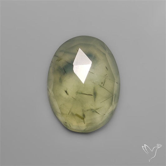 Rose Cut Black Tourmalinated Prehnite