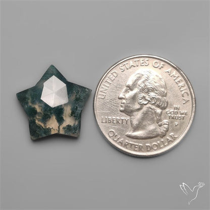 Rose Cut Himalayan Quartz With Moss Agate Star Doublet