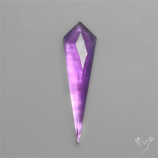 Long Cut Amethyst With Mother Of Pearl Doublet
