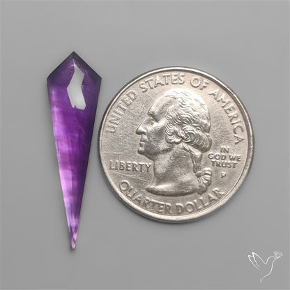 Long Cut Amethyst With Mother Of Pearl Doublet