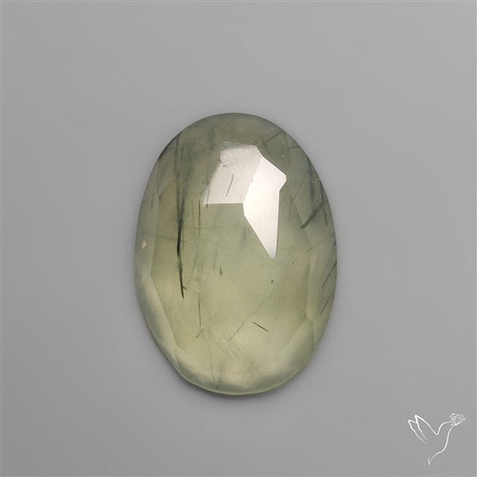 Rose Cut Black Tourmalinated Prehnite