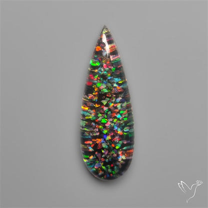 Crushed Aurora Opal With Himalayan Quartz Doublet