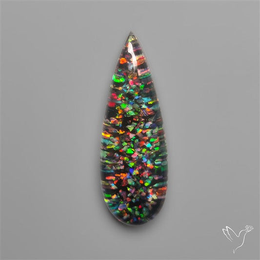 Crushed Aurora Opal With Himalayan Quartz Doublet