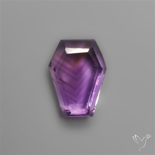 Step Cut Amethyst Coffin Carving