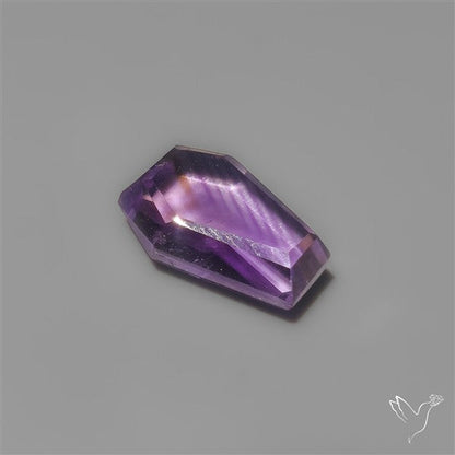 Step Cut Amethyst Coffin Carving