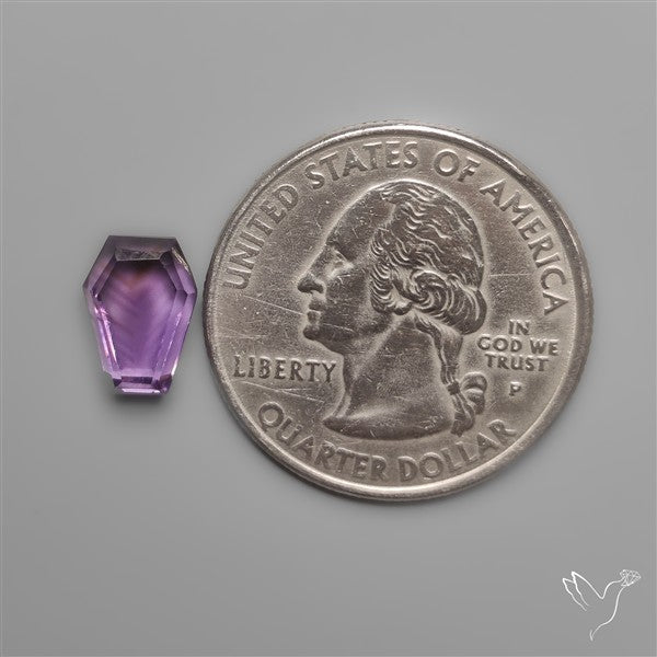 Step Cut Amethyst Coffin Carving