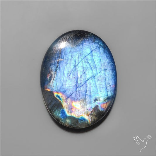 Electric Blue Spectrolite Cabochon from Finland