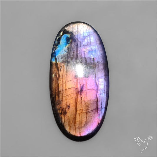 Rainbow Spectrolite Cabochon from Finland