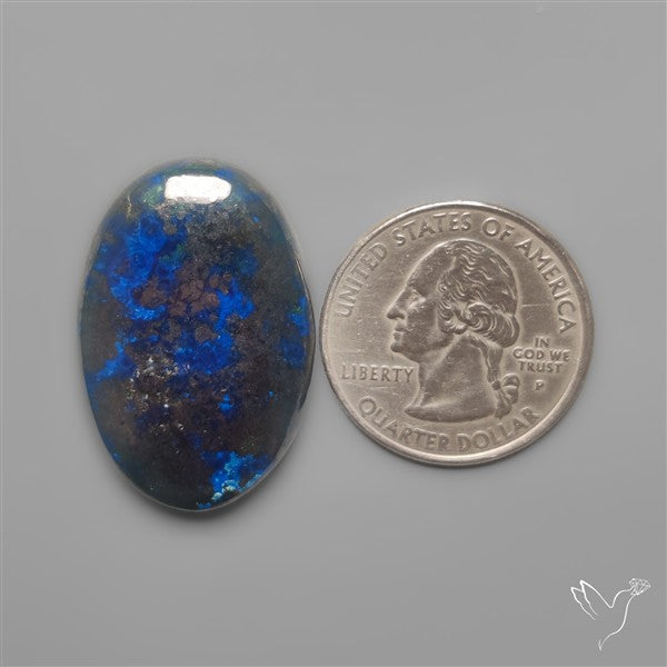 Azurite with Hematite Cabochon