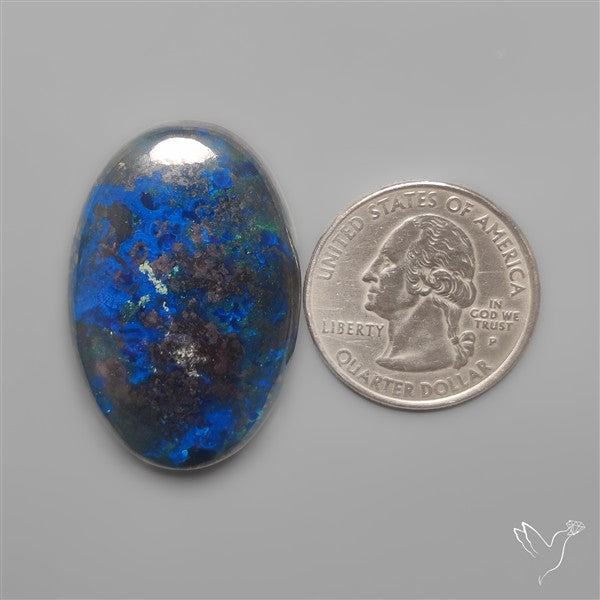 Azurite with Hematite Cabochon