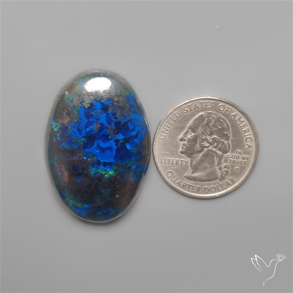 Azurite with Hematite Cabochon