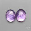 Honeycomb Cut Amethyst With Mother Of Pearl Doublets Pair
