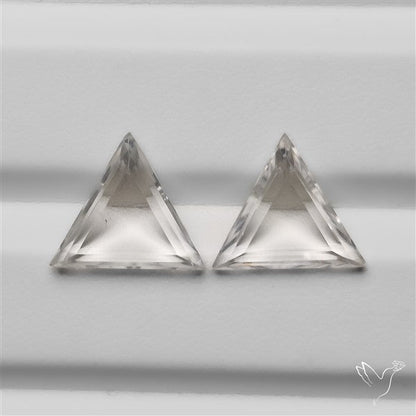 Portrait Cut Clear Himalayan Crystal Quartz Pair