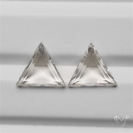 Portrait Cut Clear Himalayan Crystal Quartz Pair