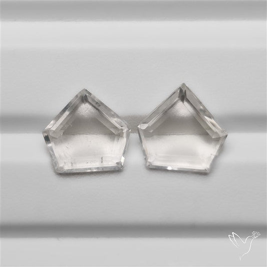Portrait Cut Clear Himalayan Crystal Quartz Pair
