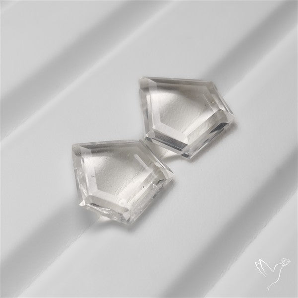 Portrait Cut Clear Himalayan Crystal Quartz Pair