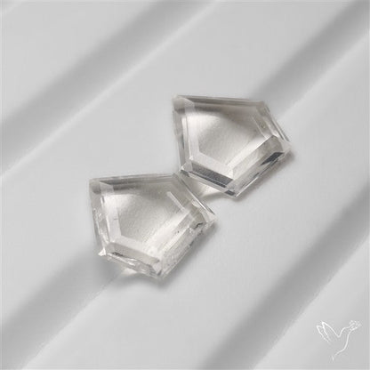 Portrait Cut Clear Himalayan Crystal Quartz Pair