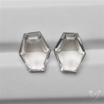Portrait Cut Clear Himalayan Crystal Quartz Pair