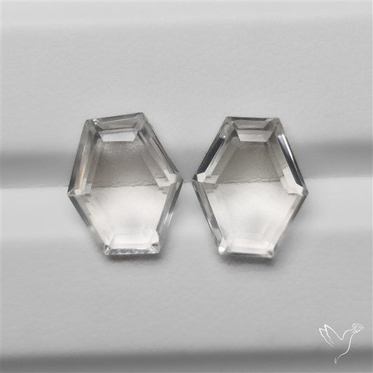 Portrait Cut Clear Himalayan Crystal Quartz Pair