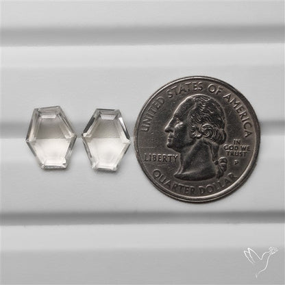 Portrait Cut Clear Himalayan Crystal Quartz Pair