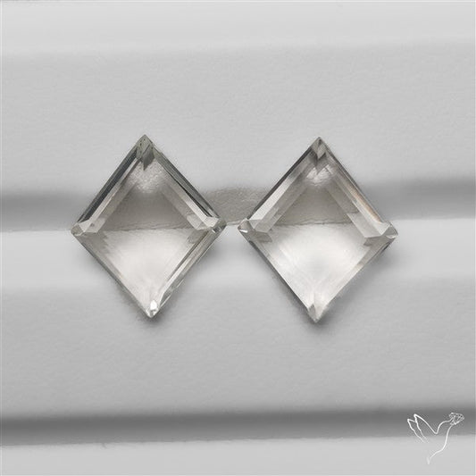 Portrait Cut Clear Himalayan Crystal Quartz Pair