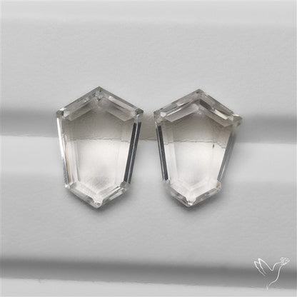 Portrait Cut Clear Himalayan Crystal Quartz Pair