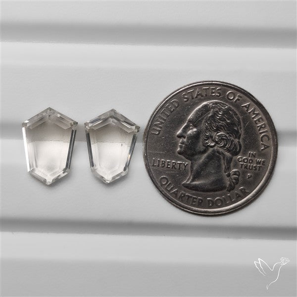 Portrait Cut Clear Himalayan Crystal Quartz Pair