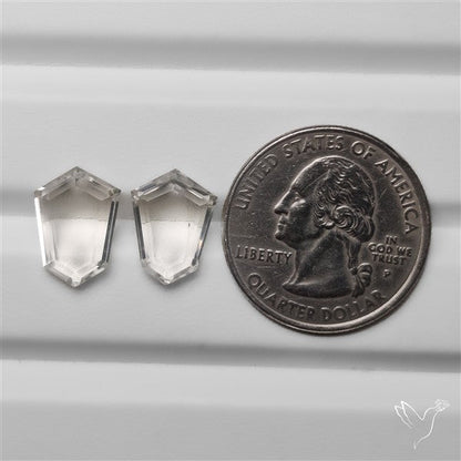 Portrait Cut Clear Himalayan Crystal Quartz Pair