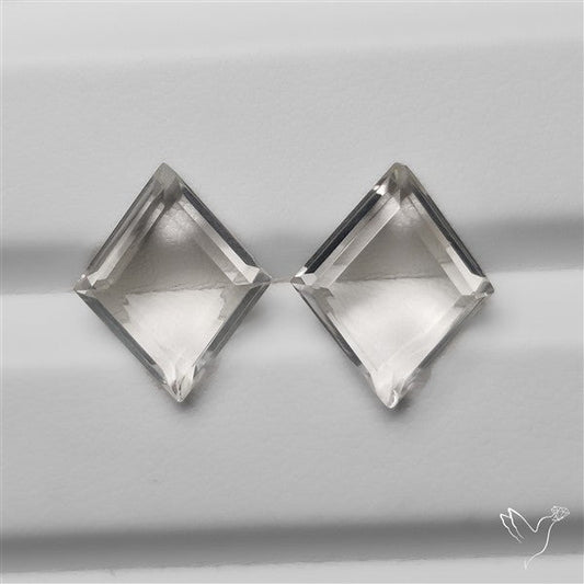 Portrait Cut Clear Himalayan Crystal Quartz Pair