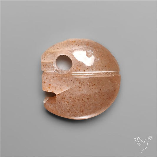 Peach Moonstone Elephant Carving